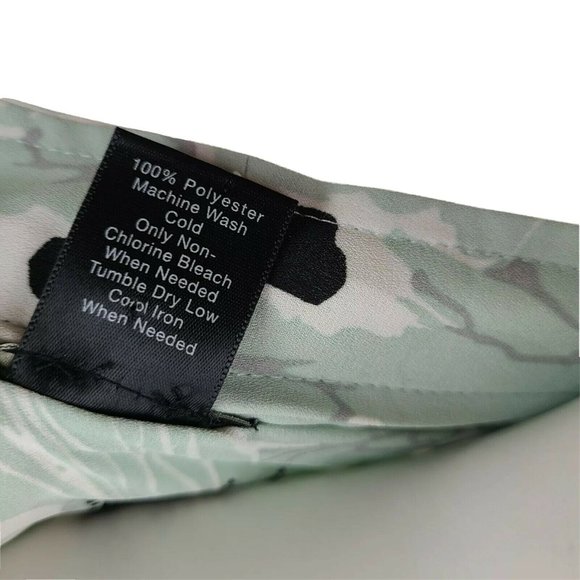 ANN TAYLOR Factory Green Black Floral Size M - Picture 6 of 6